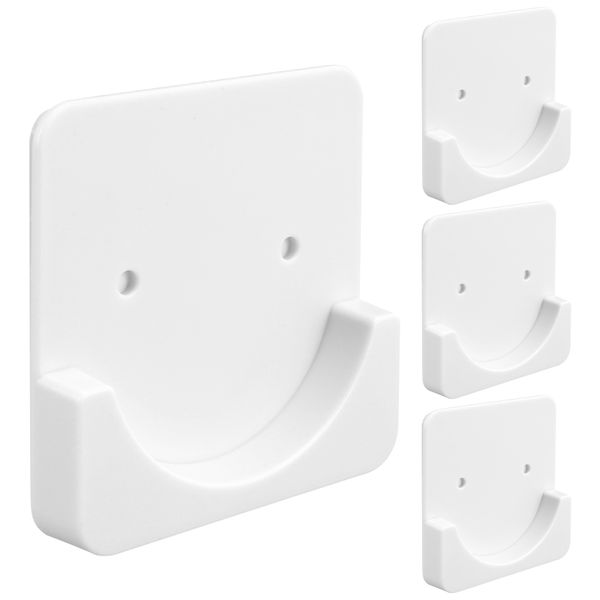 4 Pieces Adhesive Shower Curtain Rod Holder Shower Rod Retainer White
