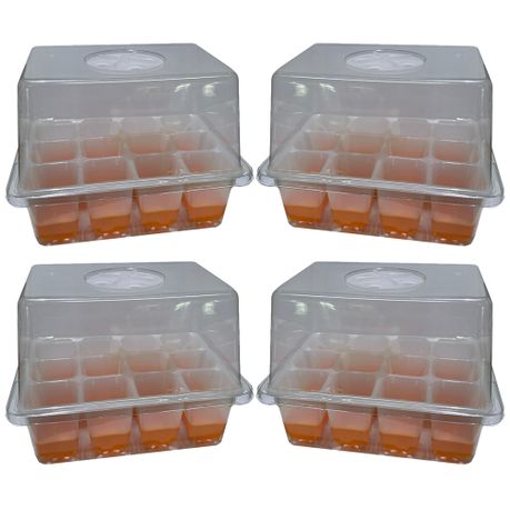 4 Pack Seed Starter Tray Kit with Silicone Bottoms & Humidity Control Vents Image
