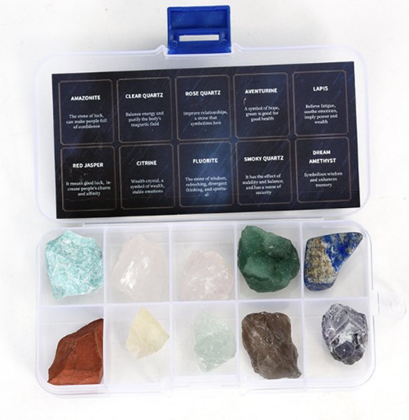 Decor Crystal Raw Stone Ornament Mineral Crystal Collection 10 Piece