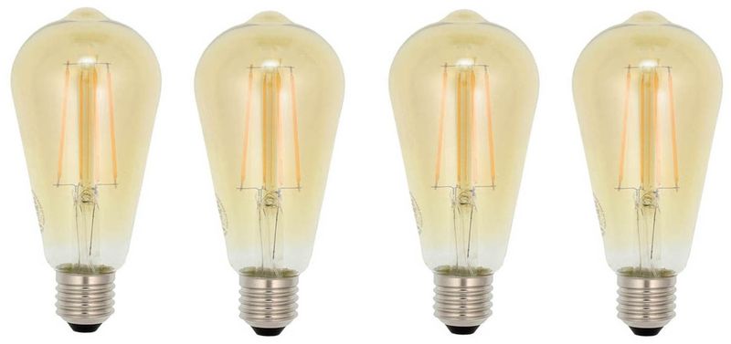 Teempeest E27 LED Filament Bulb ST64 4W - 4 Pack Warm White