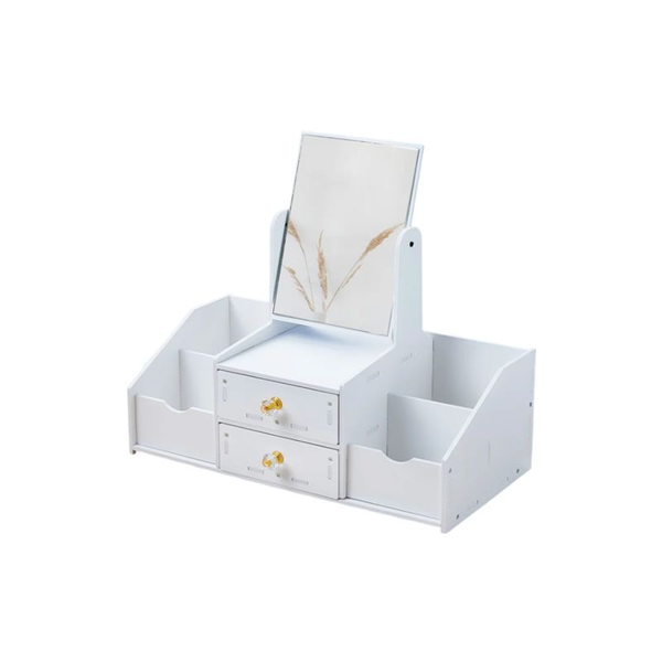 Cosmetic Storage Box With Drawers And Square Mirror HA-46