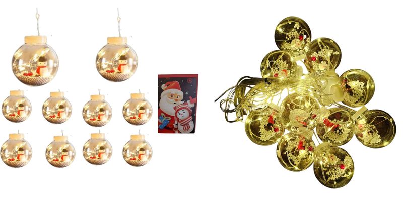 Nihao -Christmas Bubble String Lights balls with lights - warm white