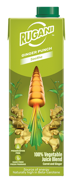 100% Pure Carrot &amp; Ginger Juice - 10 x 750ml Boxes