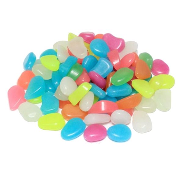 100 Piece Garden Decor Luminous Stones Glow In The Dark Decorative