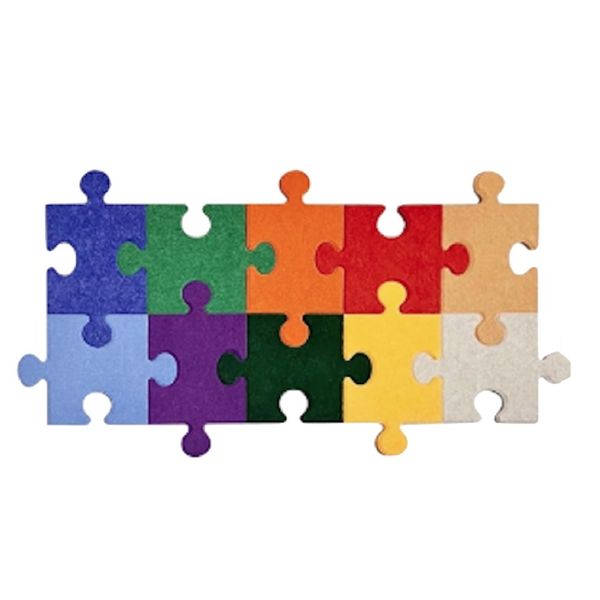 Decor Aesthetic Puzzle Piece Wall Felt Pin Boards - Set of 11 - Rainbow - 127cm