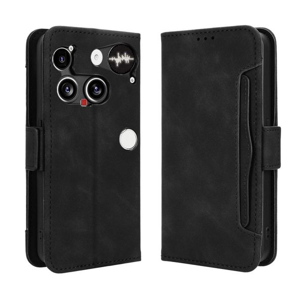 Multi Card Groove Leather Cover Compatible With Nothing Phone 3A Lite