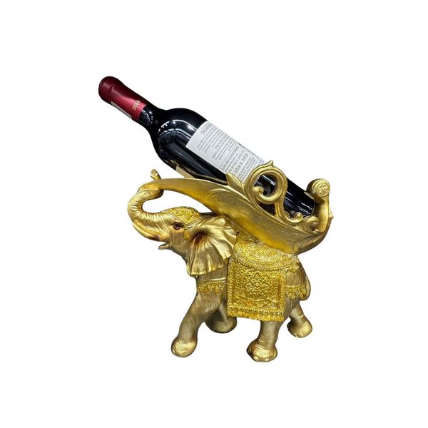 Gold Plated Resin Thai Elephant Wine Holder