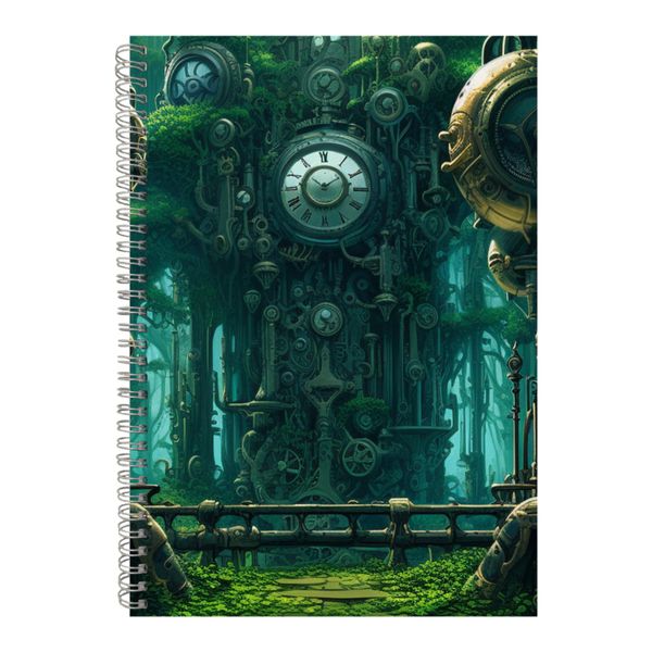 Machine A4 Notebook Spiral Lined Trendy Steampunk Graphic Notepad Gift 140