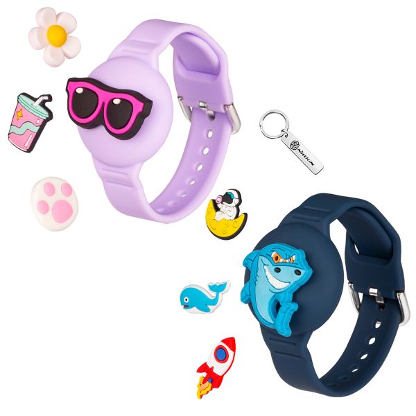 2 Pcs AirTag Case for Kids, GPS Tracker Compatible with Apple Watch Band