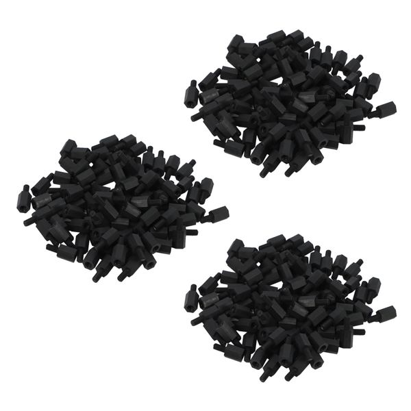 300Pcs M3 Thread 8mm+6mm PCB Fixed Nylon Hex Standoff Spacer Pillar