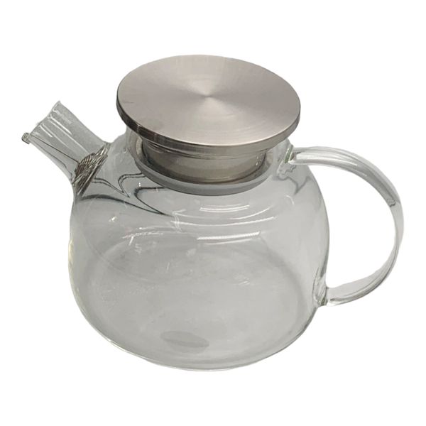 Convenient Teapot 1.L Borosilicate Glass With Stainless Steel Lid