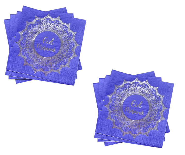 Eid Mubarak Serviettes Variety Designs Disposable Table Decor 40 Pack - 2 Pack