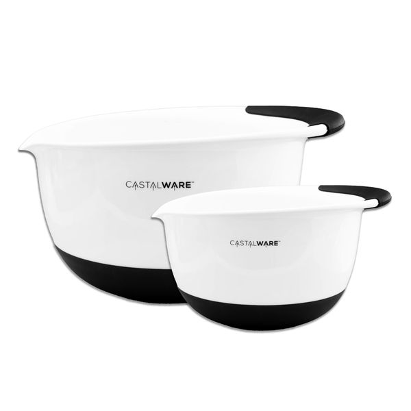Castalware Mixing Bowl, Soft Grip, Non-skid With Pour Spout Set of 2 Bowls