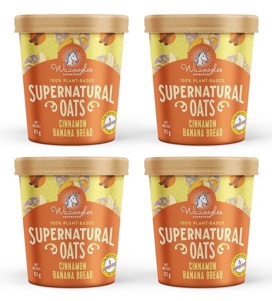 Wazoogles Supernatural Oats Pot - Cinnamon Banana Bread x4