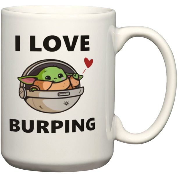 I Love Burping Novelty Gift Printed Funny Coffee Mug (15Oz Jumbo Size)