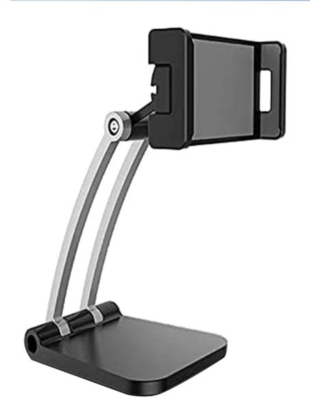 Foldable 360 Degree Desktop Stand For iPad and Mobile - Black