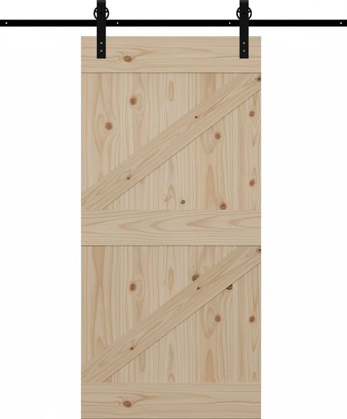 Double Z-Brace Plank Barn Door with Hardware Kit (2100mm x 920mm)