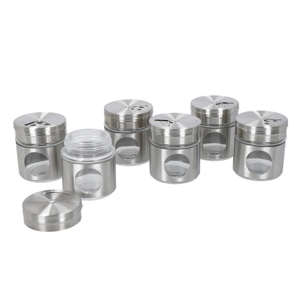 Home Made Set of 6 Stainless Steel Spice Jars