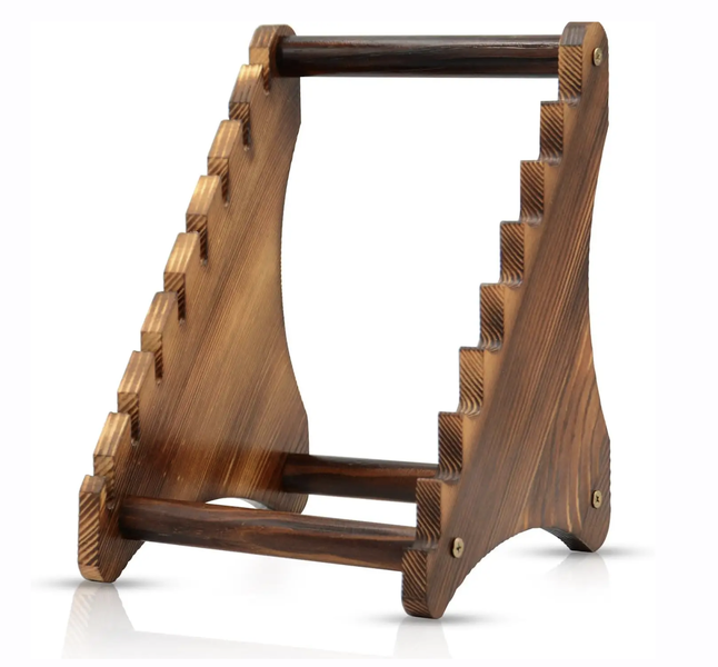 Decor Knife Block Wood Fixed Blade Collection Display Stand - 23.5cm