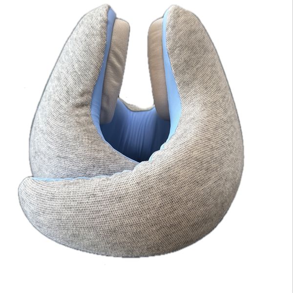 Noise Cancelling Travel Pillow with Ergonomic Memory Foam Neck Support
