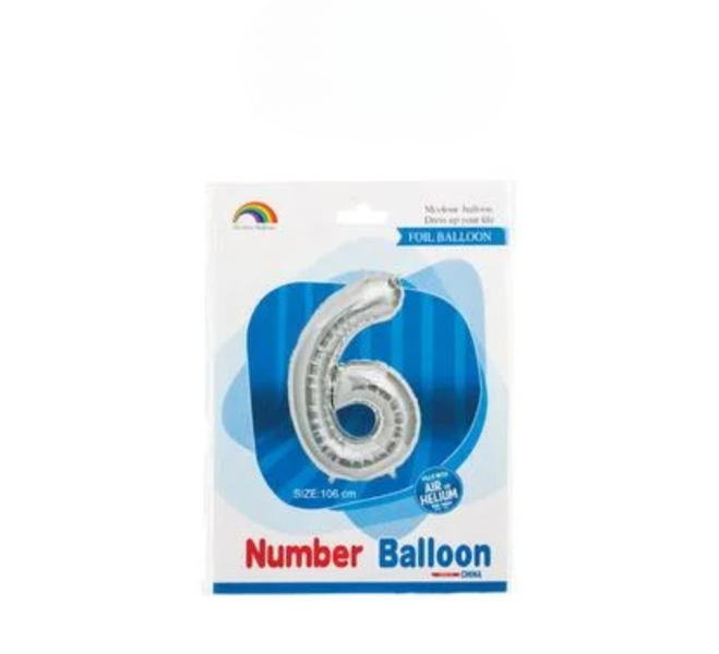 Elegant Silver Giant Foil Balloons - 6 x 102cm Helium Decorations