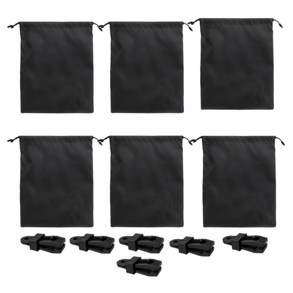 Tool Heavy-Duty Windproof Patio Curtain Weight Bags With Clips 12pc - 25cm