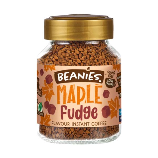 Beanies Flavoured Instant Coffee Maple Fudge Glass Jar 50g