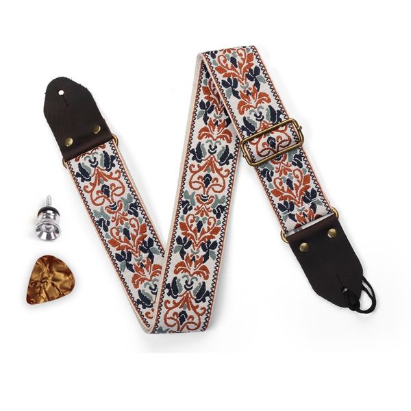 Embroidery Guitar Strap, Compatible with Bass, Electric &amp; Acoustic