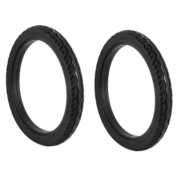 6 Inch 16 x 1.75 Bicycle Solid Tires Bicycle Bike Tires Black - 2 Piece