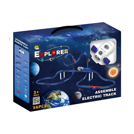 Explorer 56 Piece Electric Space Track Set - Assembly Toy for Kids Image