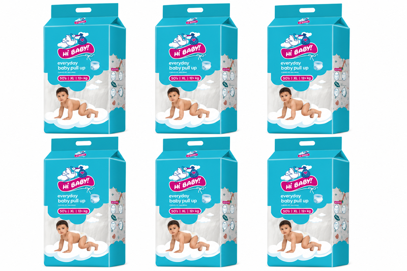 Hi Baby Pull-Ups Diapers XL 12+KG- 50s - 6 Pack