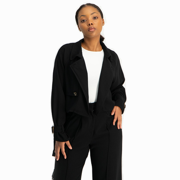 Imprecca Women Black Woven, Twill Regular Blazer