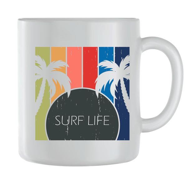 Bright Yellow Coffee Mugs for Men Women Surfing Graphic Cups Present 096