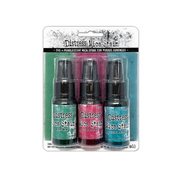 Tim Holtz Distress Mica Stain #4( Merry Mint, Cocktail Party,Shiny Bauble)