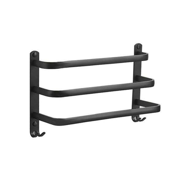 Bathroom Multi-Layer Towel Rack Wall-Mounted Three Pole Storage Rack 50CM