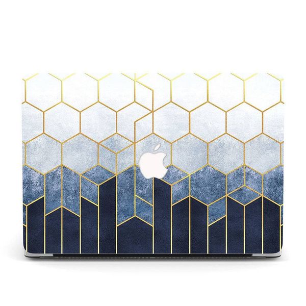 Blue Geo Designer Case compatible with MacBook Pro 14" (2021+)