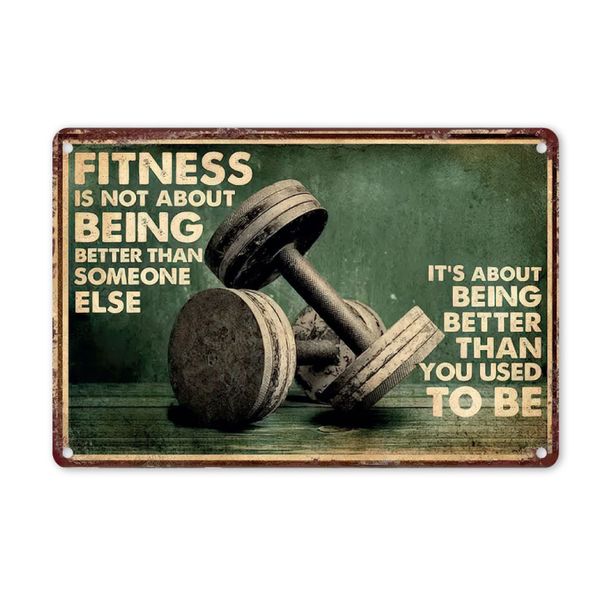 A4 Tin Poster - Fitness: Being Better Than You Used to Be | Gym Motivation