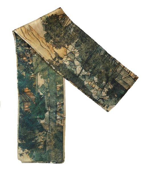 Ladies Silk Two Layered Double Sided Office Scarf/Tie - Ancient Village