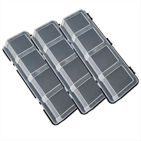3Pcs Parts Storage Box Plastic Screw Organizer Box with 4 Compartment Tool