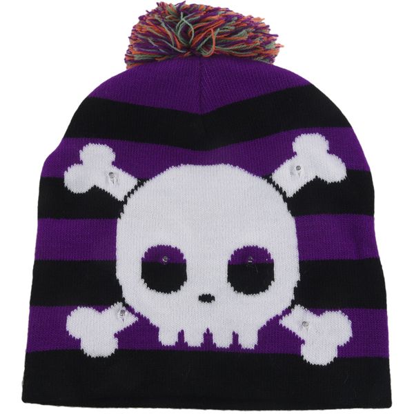 LED Halloween Glowing Knit Cap Hat Christmas Sweater Beanie Light Up Knitte