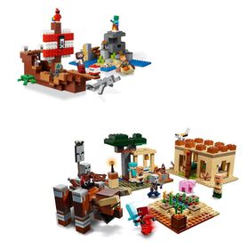 LEGO MINECRAFT Illager Raid & Pirate Ship Bundle | 21152 & 21160 | Buy ...