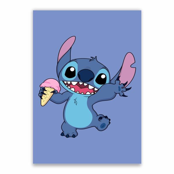 Stitch Eating Ice Cream Poster - A1