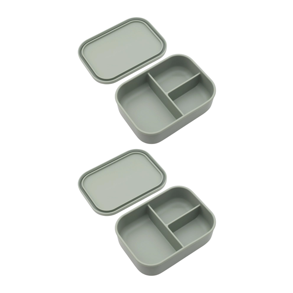 Insulated Silicone Lunch Box with Dividers - 2 Pack