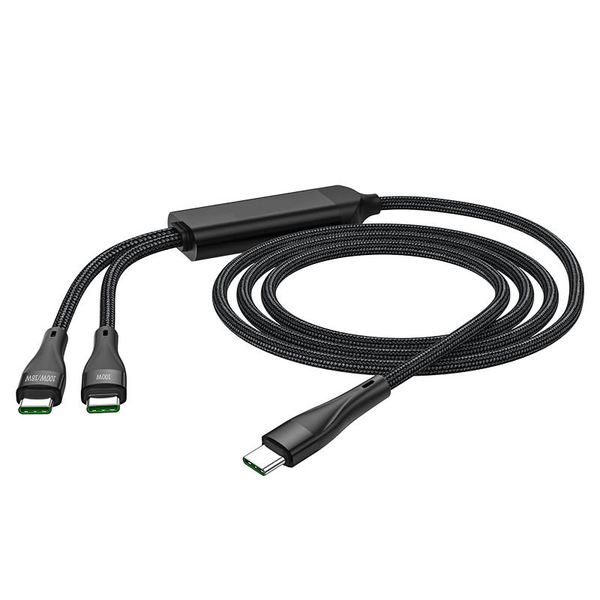 1.2m 100W Input and 20W Output 2-in-1 Type-C to Type-C Data Cable MX-CB156
