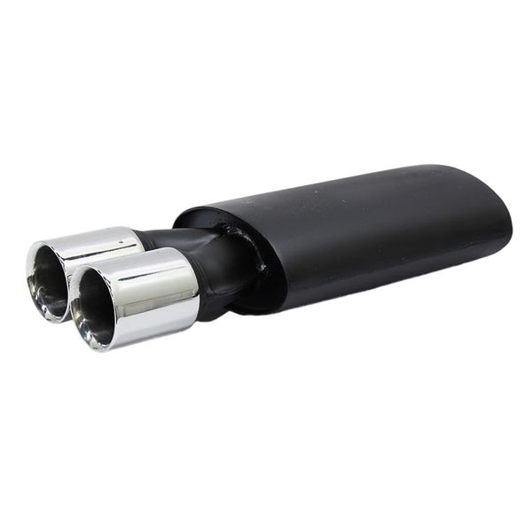 Universal Sport 76mm Straight Twin Exhaust Backbox with Stainless Steel Tip