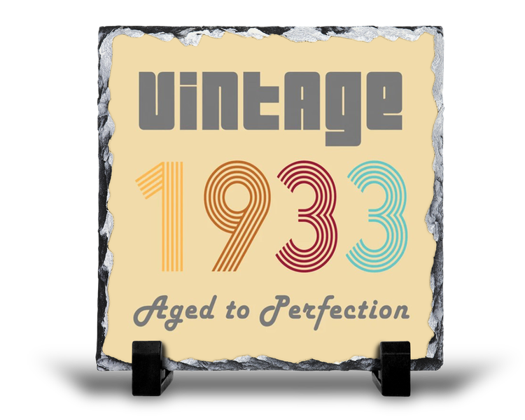 Vintage 1933 Aged To Perfection 90th Birthday For Her Gift Rock Slate