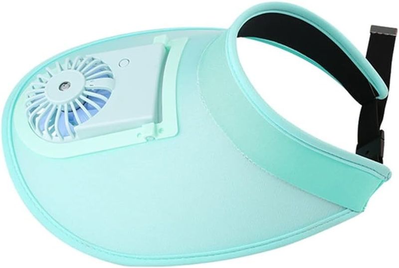 Breathable Cooling Fan Hat Summer Sunscreen Cap - Sky Blue