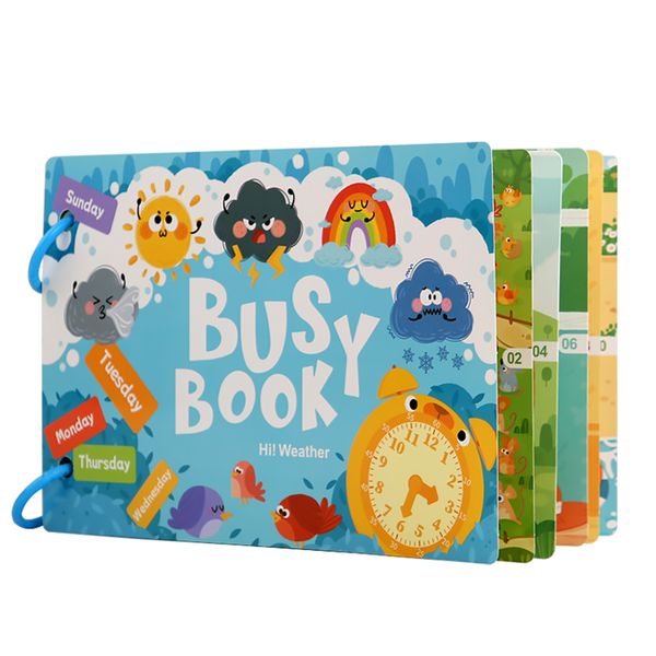 Montessori Preschool Busy Book Learning Activities Toddlers (Alarm Clock)