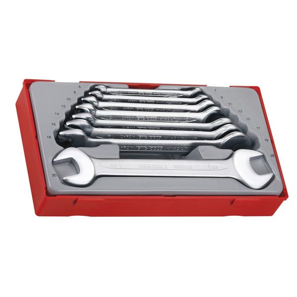 TengTools - Double Open Ended Spanner Set, 8 Piece - TT6208