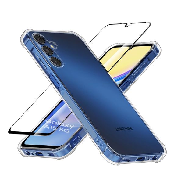 Clear Back Case &amp; Screen Protector Combo Compatible with Samsung S23FE 5g